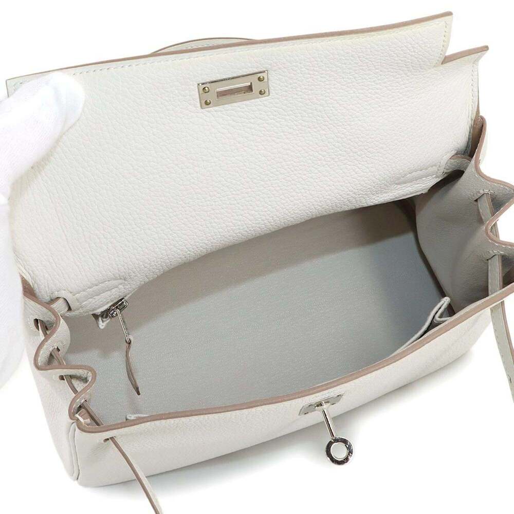 Hermes Kelly 25 Togo Mushroom 2-way Handbag Shoulder with Inside Stitching, W... - Picture 8 of 10